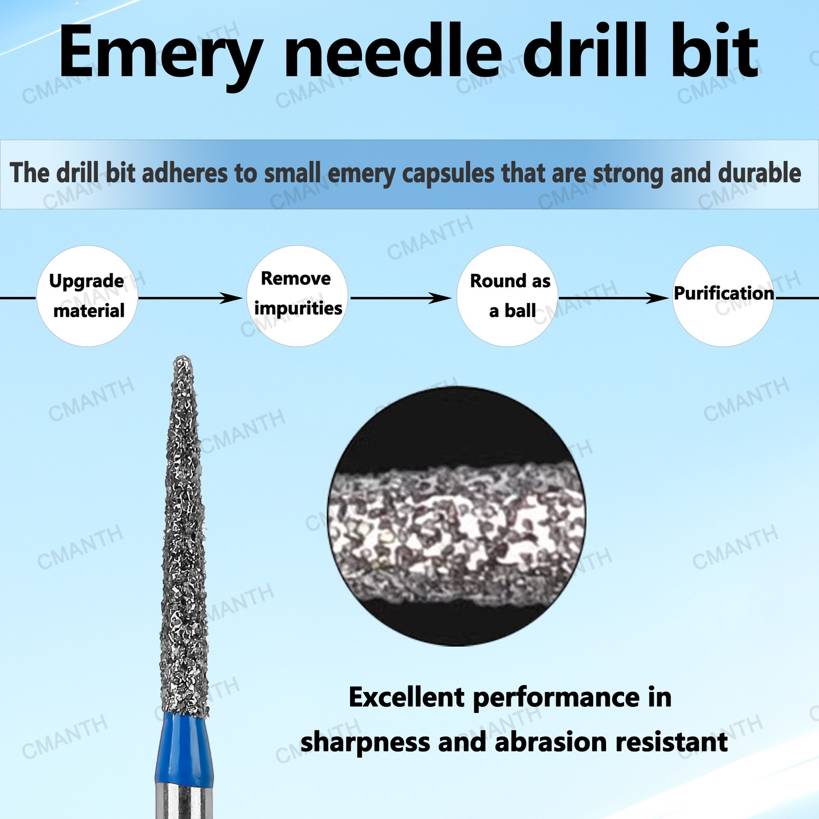 US Dental Diamond Burs FO Type Dentistry Drills Polishing Tools Dia.1.6mm 20Pcs