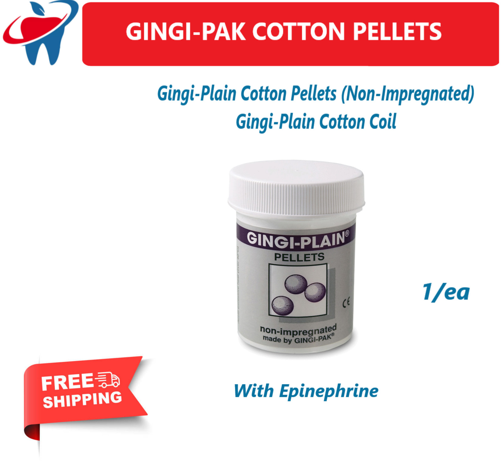 Gingi-Pak 10135 Dental Cotton Pellets Non-Impregnated With Epinep