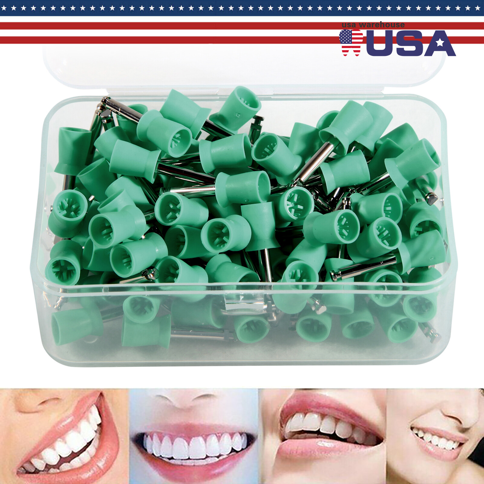 1000 Dental Polisher Prophy soft Cup Polishing fit slow speed Handpiece Green