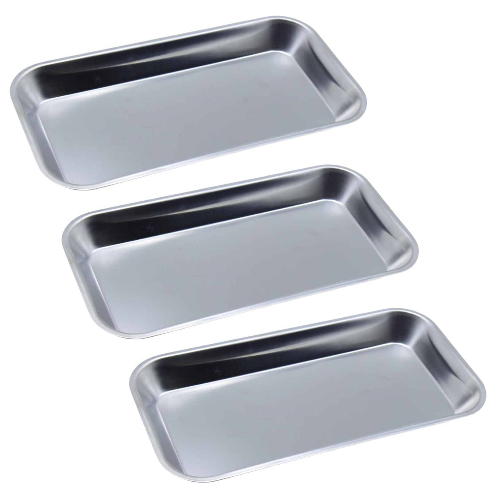 Stainless Steel Medical Instrument Trays, 3 Pack Metal Tray Medical Tray Dent…