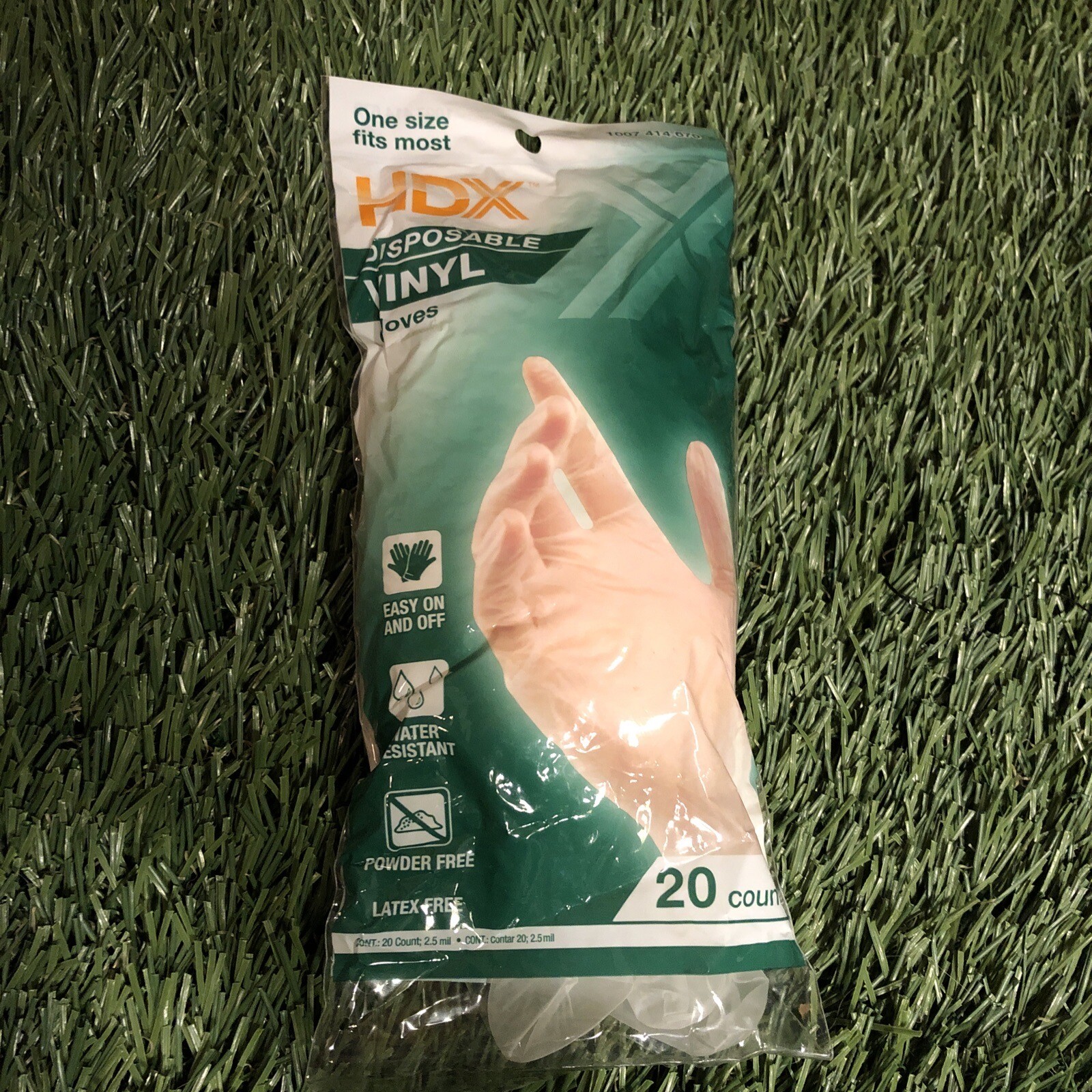 HDX Clear 2.5 mil One Size Fits Most Disposable Latex Free Vinyl Gloves 20 Count