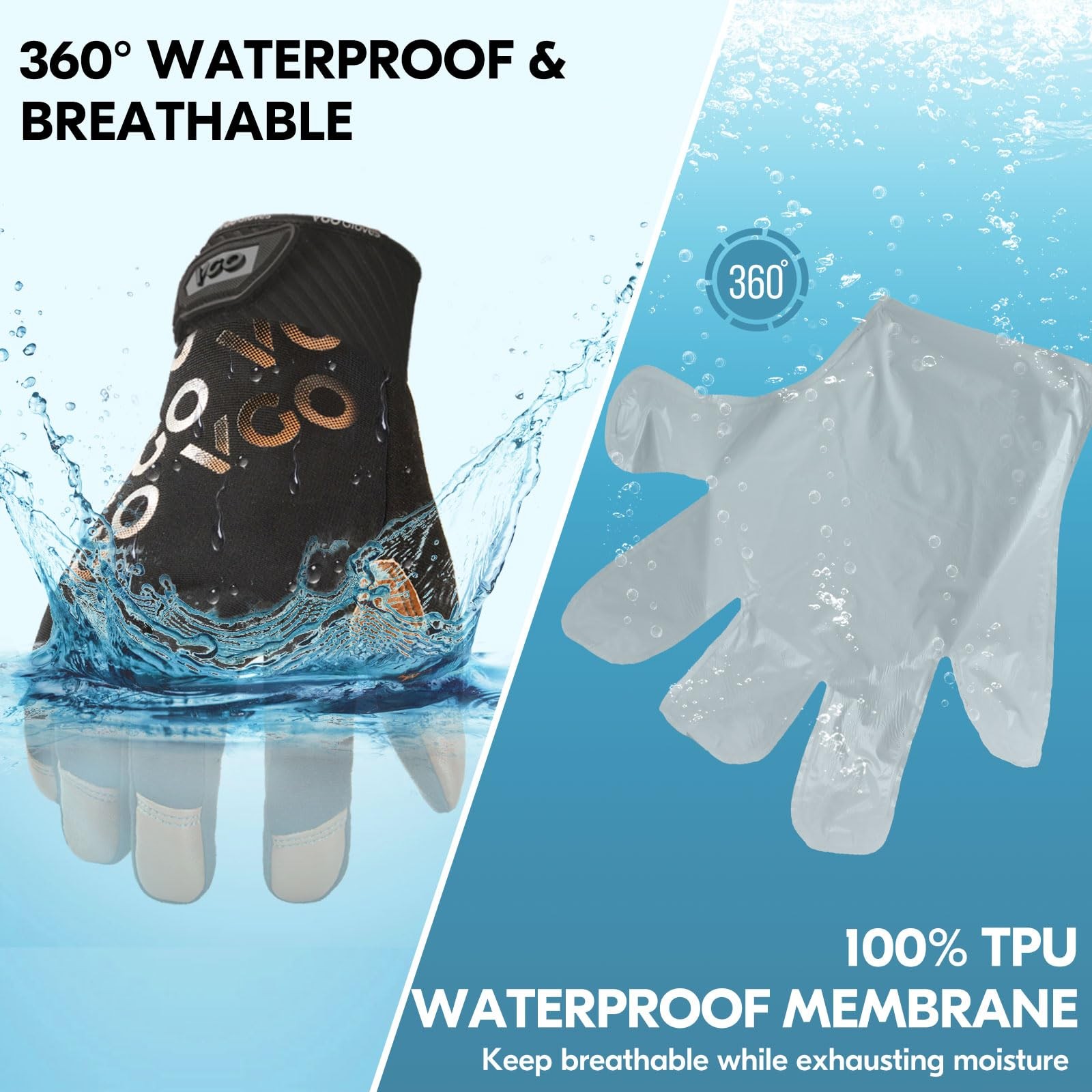 Vgo… 1-Pair -4 Or Above 3M Thinsulate C100 Winter Warm Waterproof Light Duty
