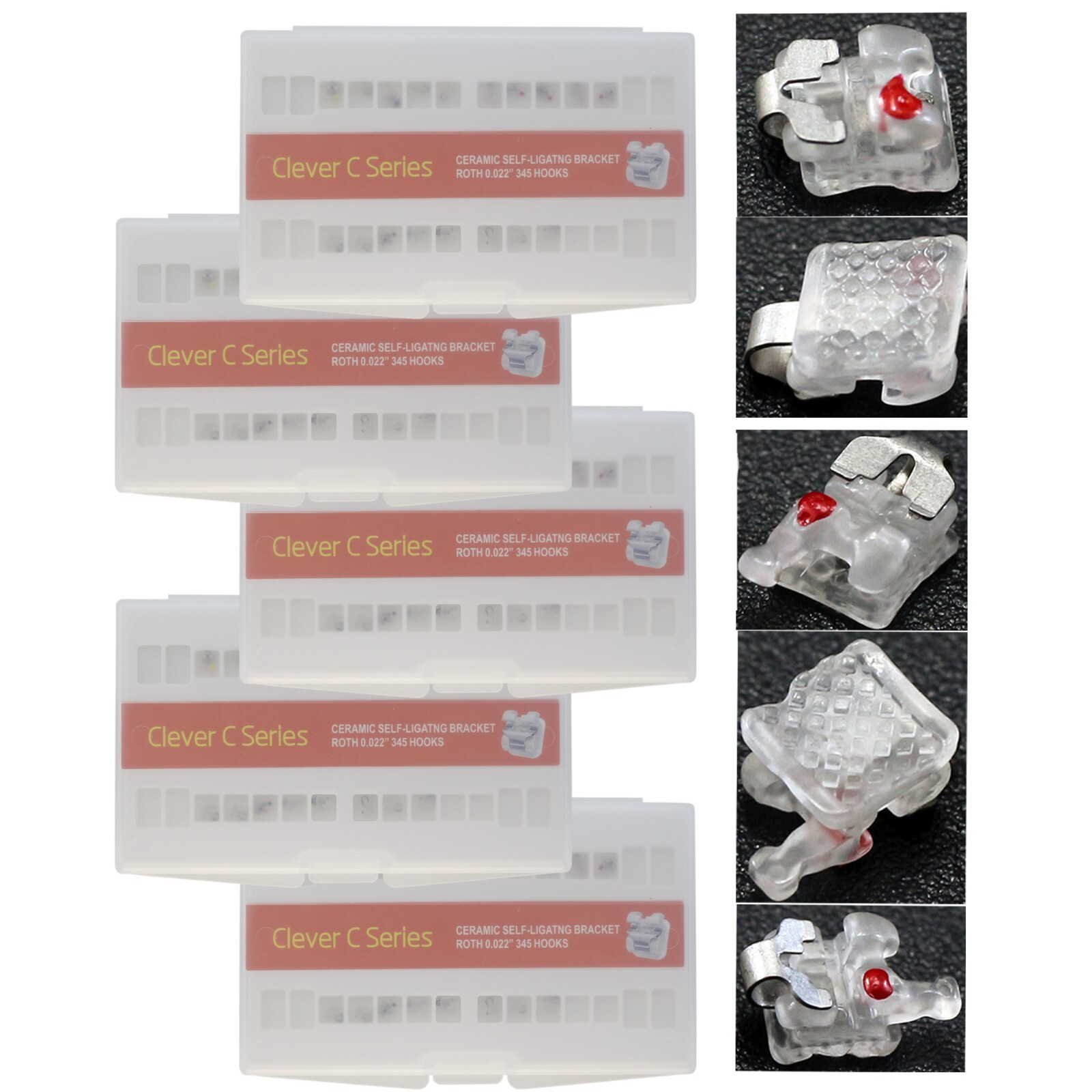 5 Set Self Ligating Bracket Empower Clear Ceramic Orthodontic Brace Roth 022 345
