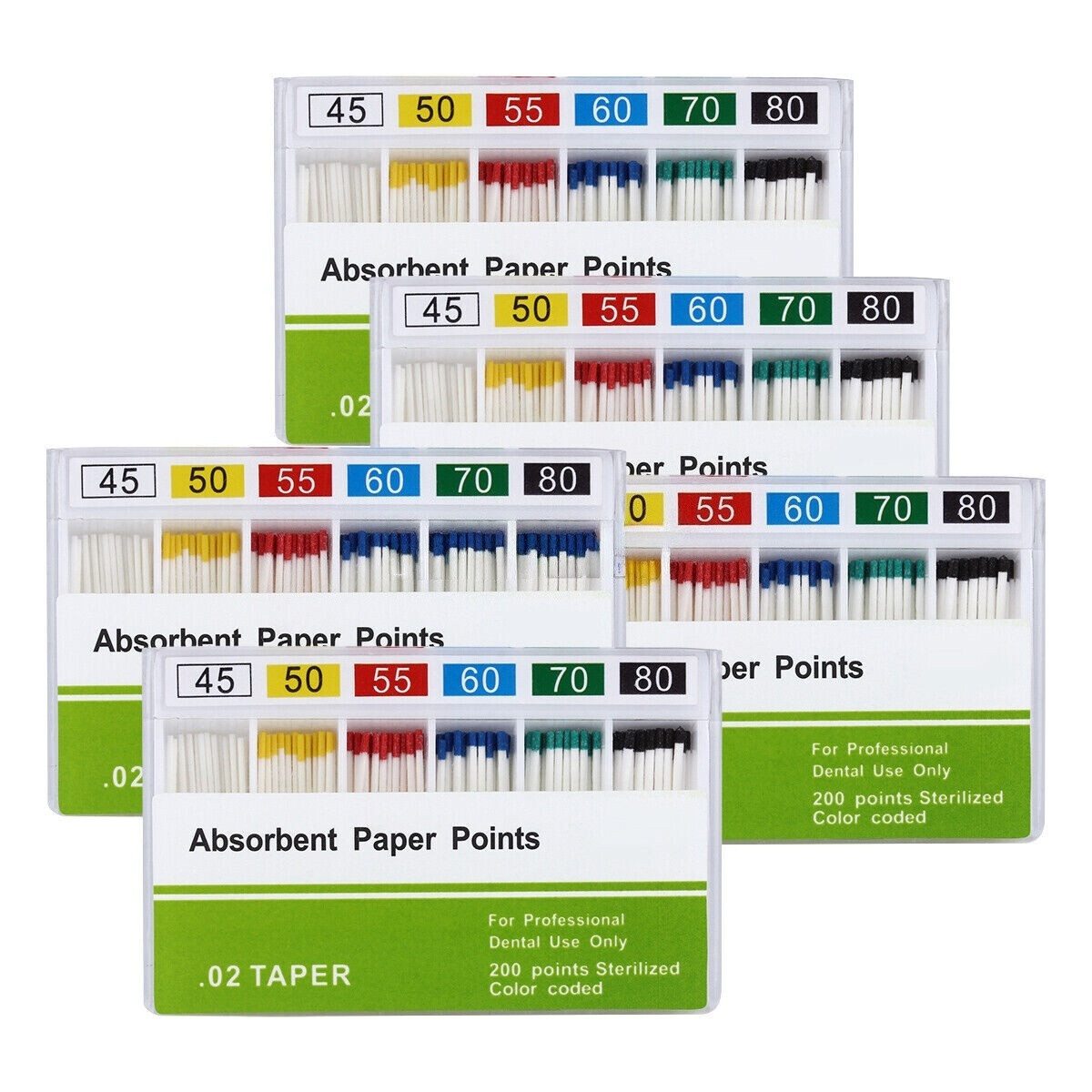 Dental Absorbent Paper Points 45 -80# PP 0.02 Root Canal Endodontic Dentist Use