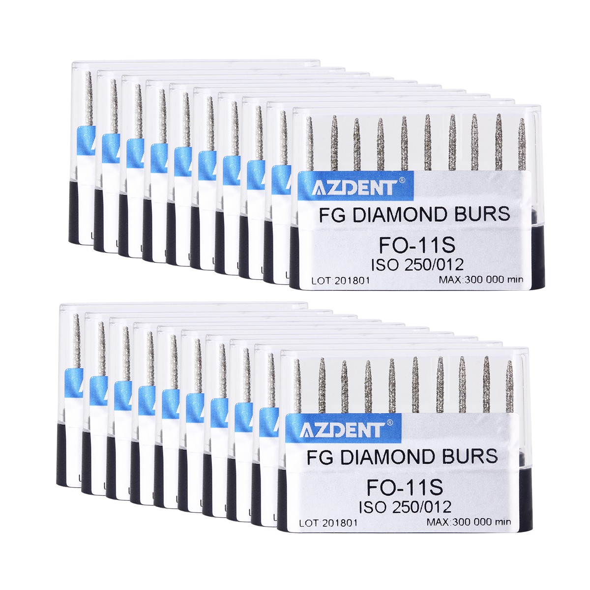 10 PCS Dental Super Coarse Diamond Burs Drills FO-11S for High Speed Handpiece