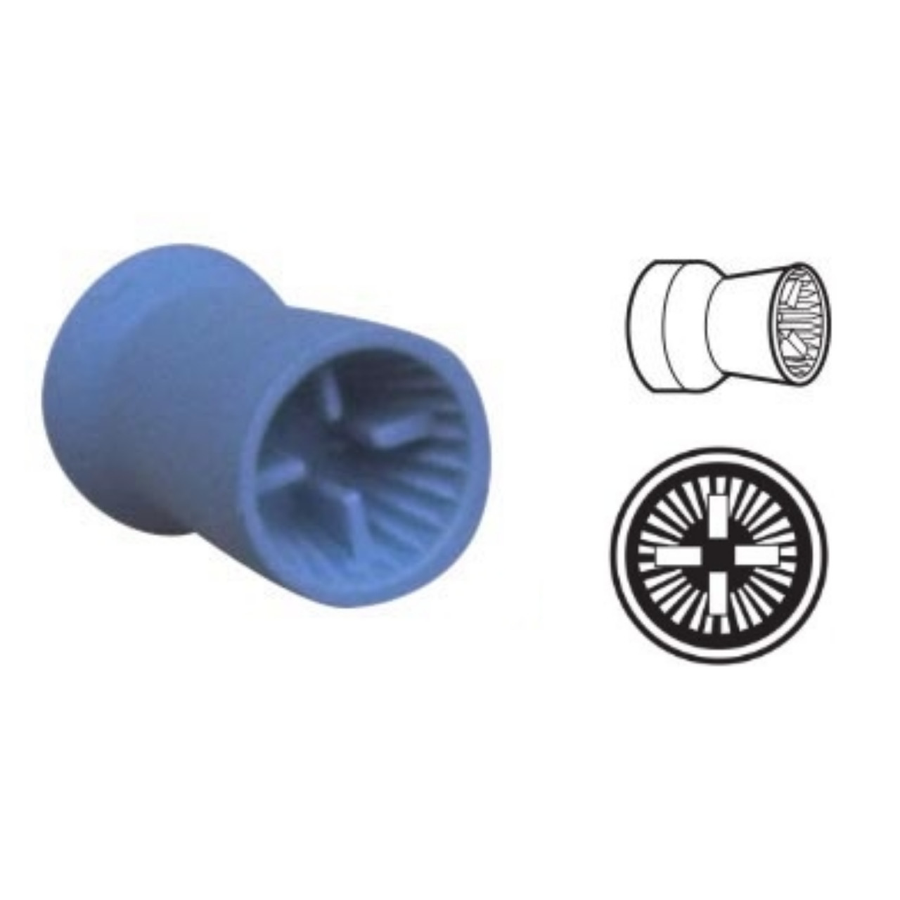 AllPro Prophy Cup Snap-On Ribbed & Webbed Soft Royal Blue Unscented, 1000/Pack