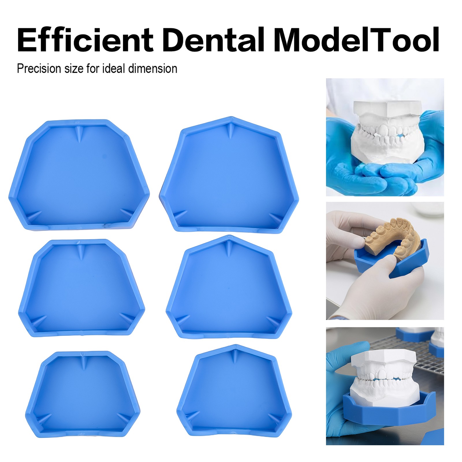 6pcs/1 Set Large/Medium/Small Lab Model Former Base Molds with Notches Red USA