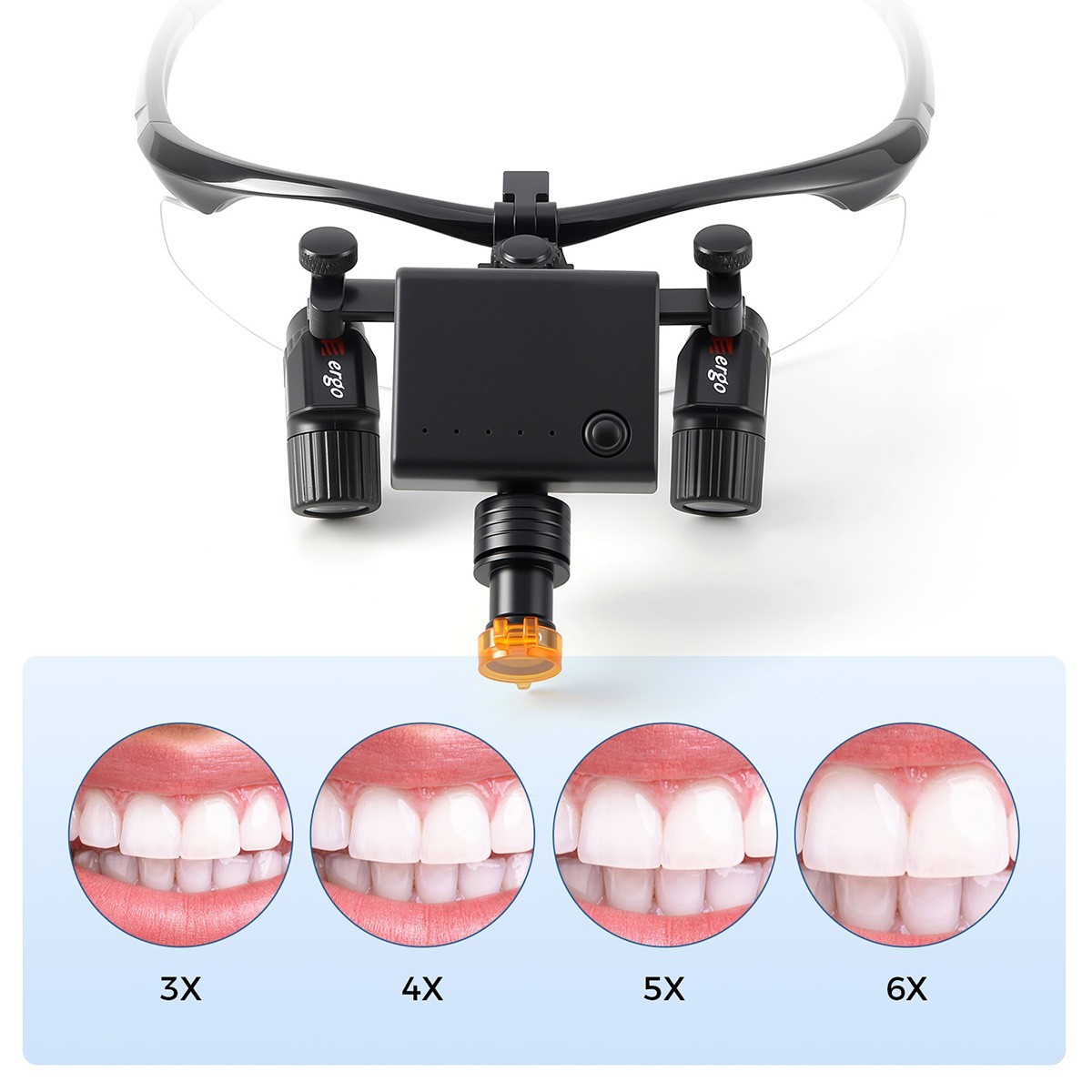 Dental Surgical Medical Binocular Loupes Ergo Glass/5W LED Surgical Head Light