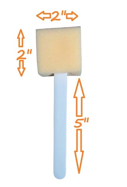 Surgical/Medical 7″ PVP Paint Sponge Stick 2″ Square Non-Sterile Orange/White