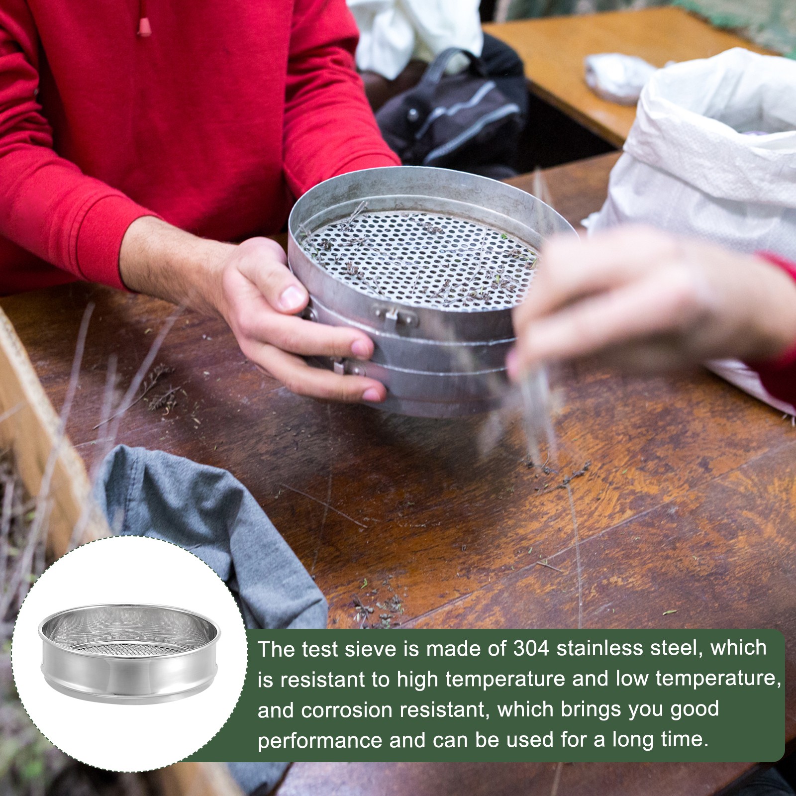 5 Mesh Lab Sieve 8″ Diameter Test Sieve Stainless Steel Wire Cloth 4mm