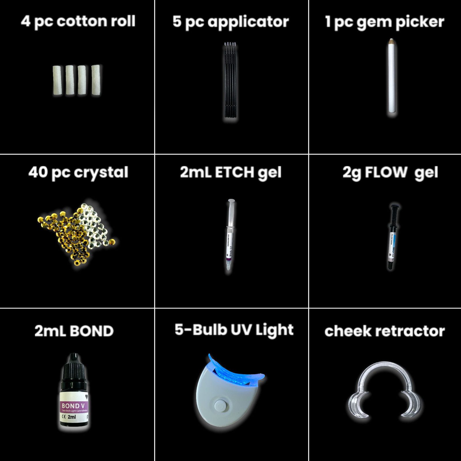 SparkleBites Professional Tooth Gem Kit. Strong tooth gem glue and tooth bonding