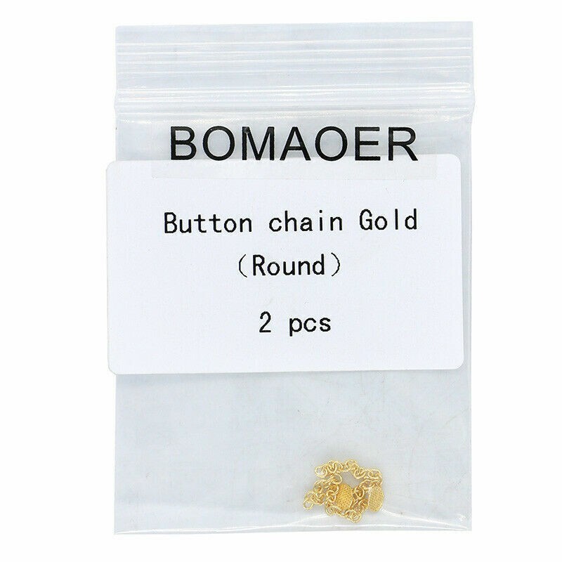 1-100×Dental Orthodontic Button Chains Lingual Chain Gold Plated Round 2pcs/pack