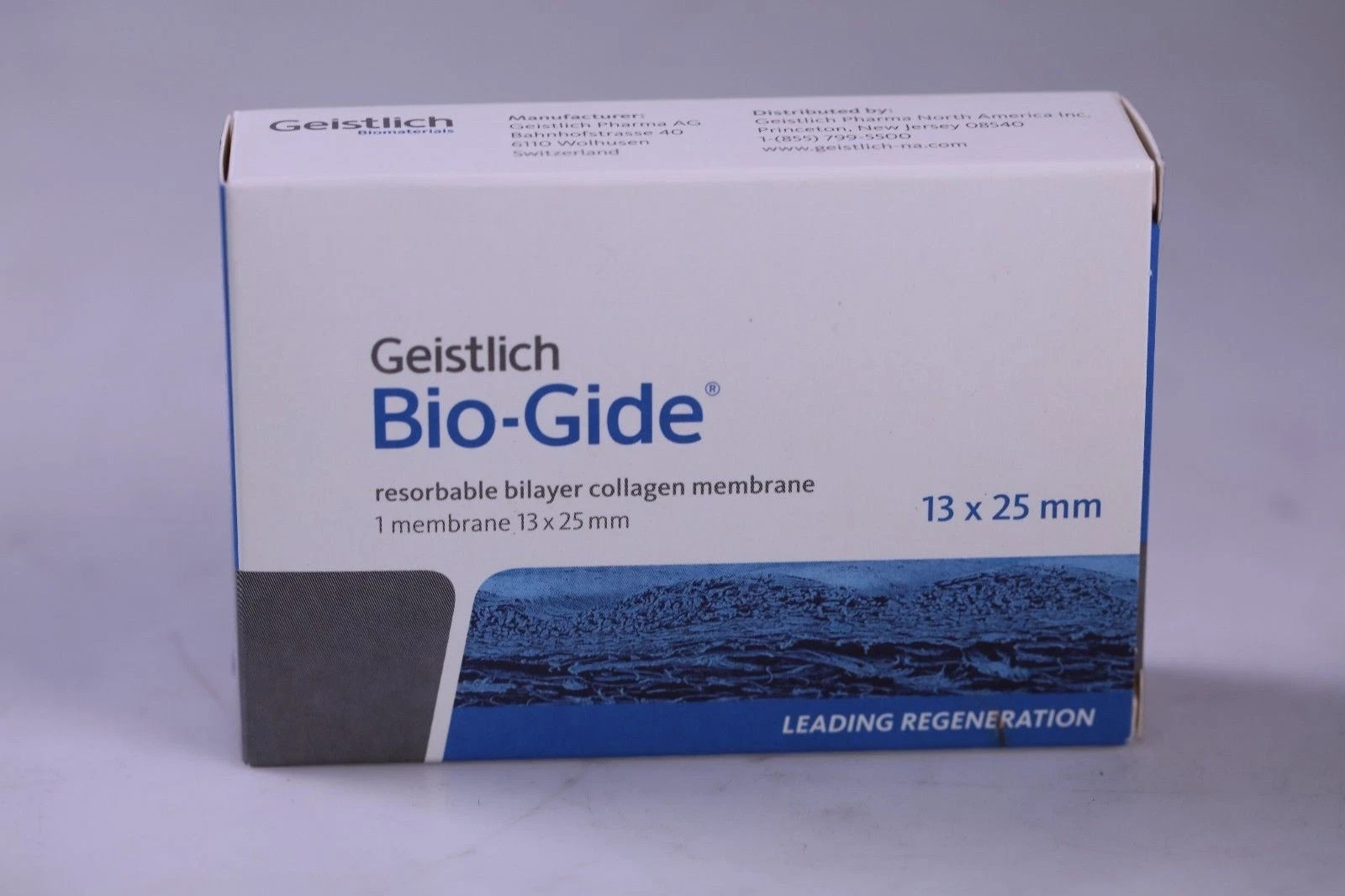 Dental Geistlich Bio-Gide Collagen Membrane Sterile Resorbable Bilayer 13x25mm