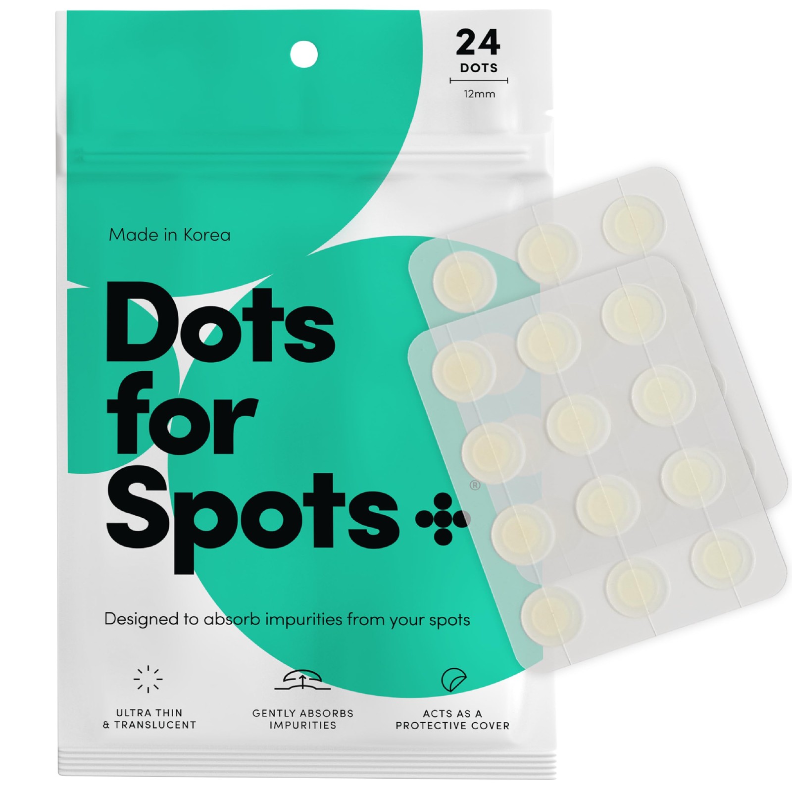 Dots for Spots Patches For Face – Fast 24 Patches, Original Dot – Round