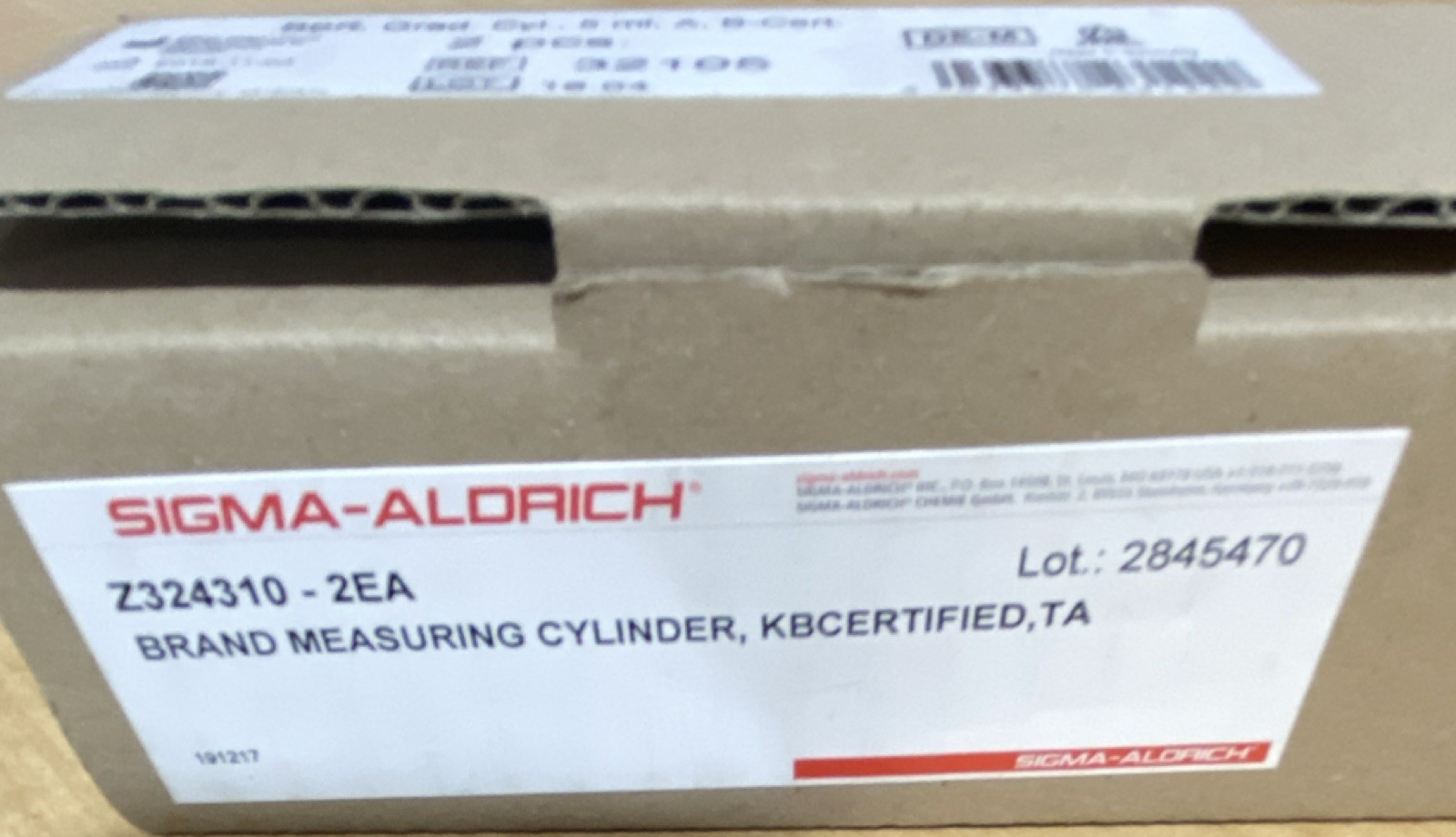 Sigma-Aldrich Graduated Cylinder 5 ml Model 32105 2 pcs Biological Laboratory