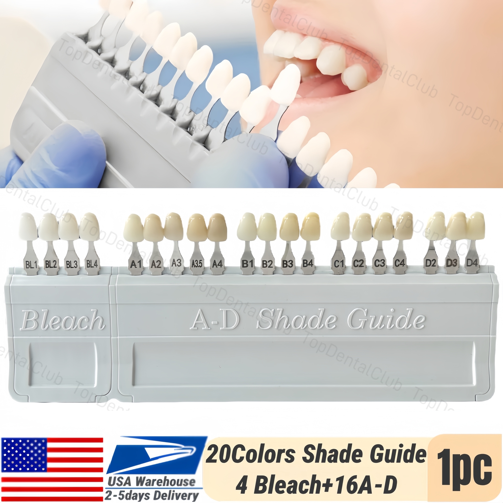 USA Dental Bleach A-D Shade Guide 20Color Porcelain Teeth Whitening Based VITA
