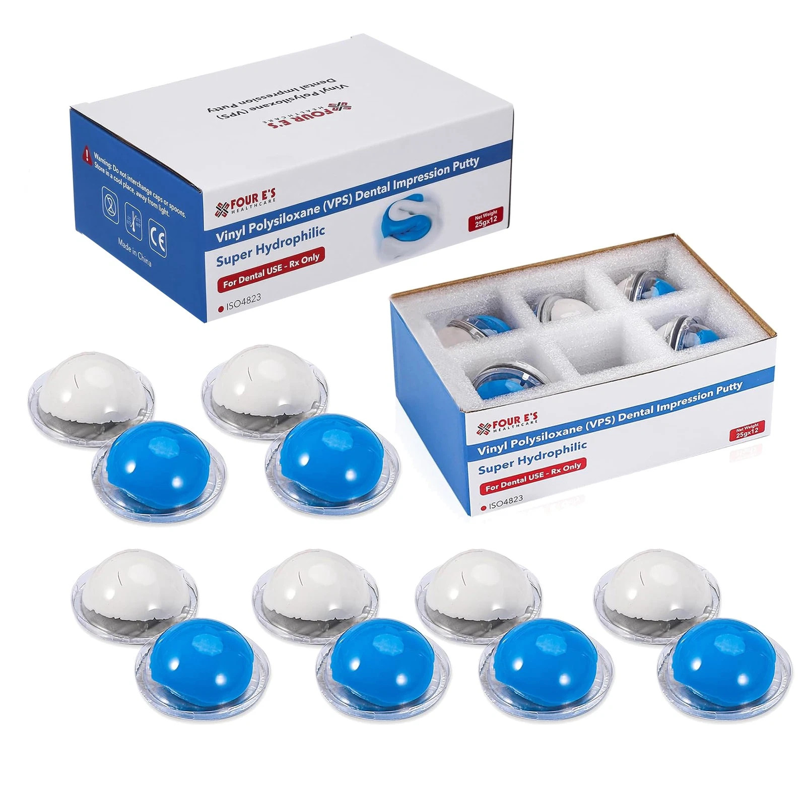 Dental Impression Putty Fast Set VPS Putty 400g Base & 400g Catalyst / 25g x12 U