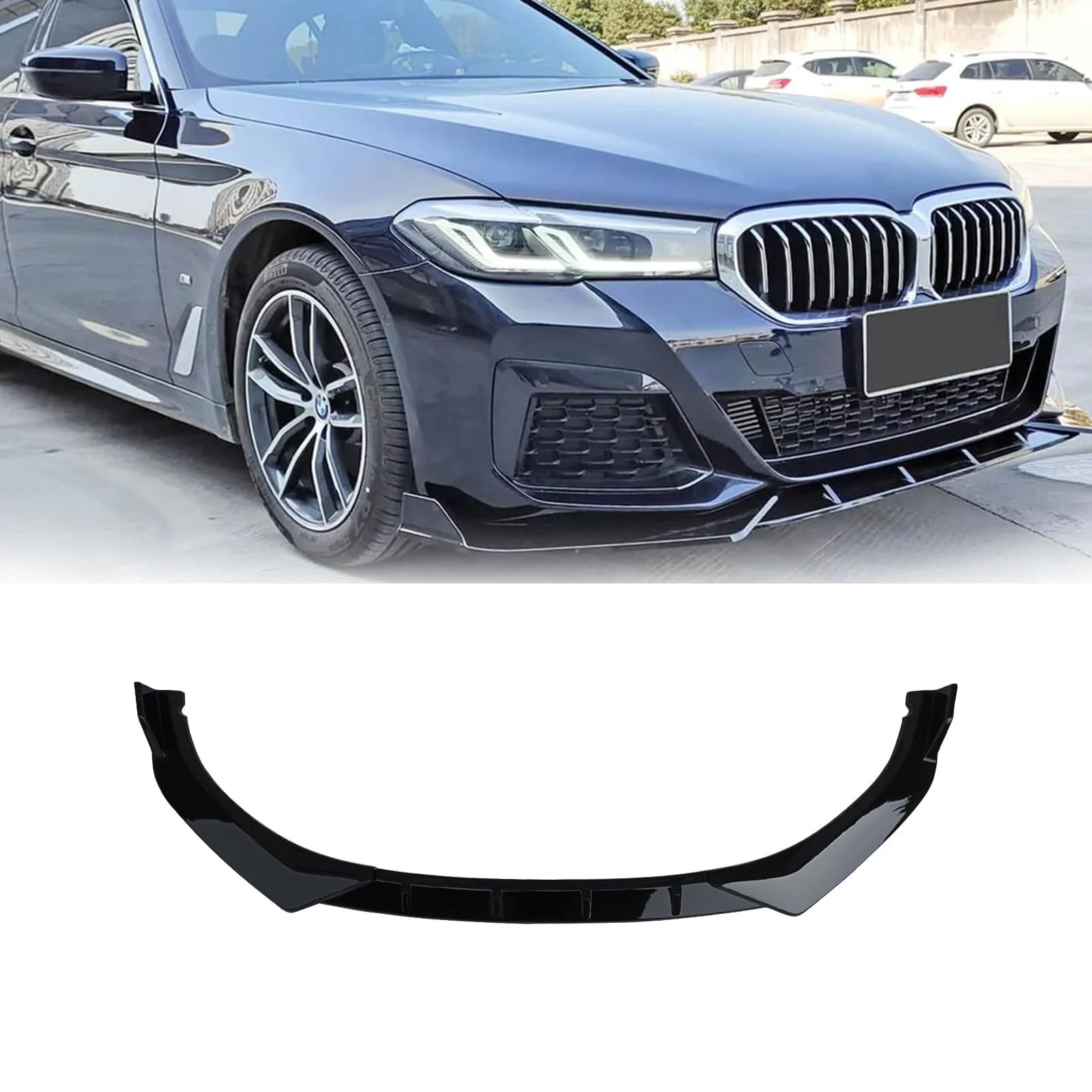 Front Lip for BMW 5 Series G30 525i M Sport 2021-2023 Gloss Black ABS Splitter
