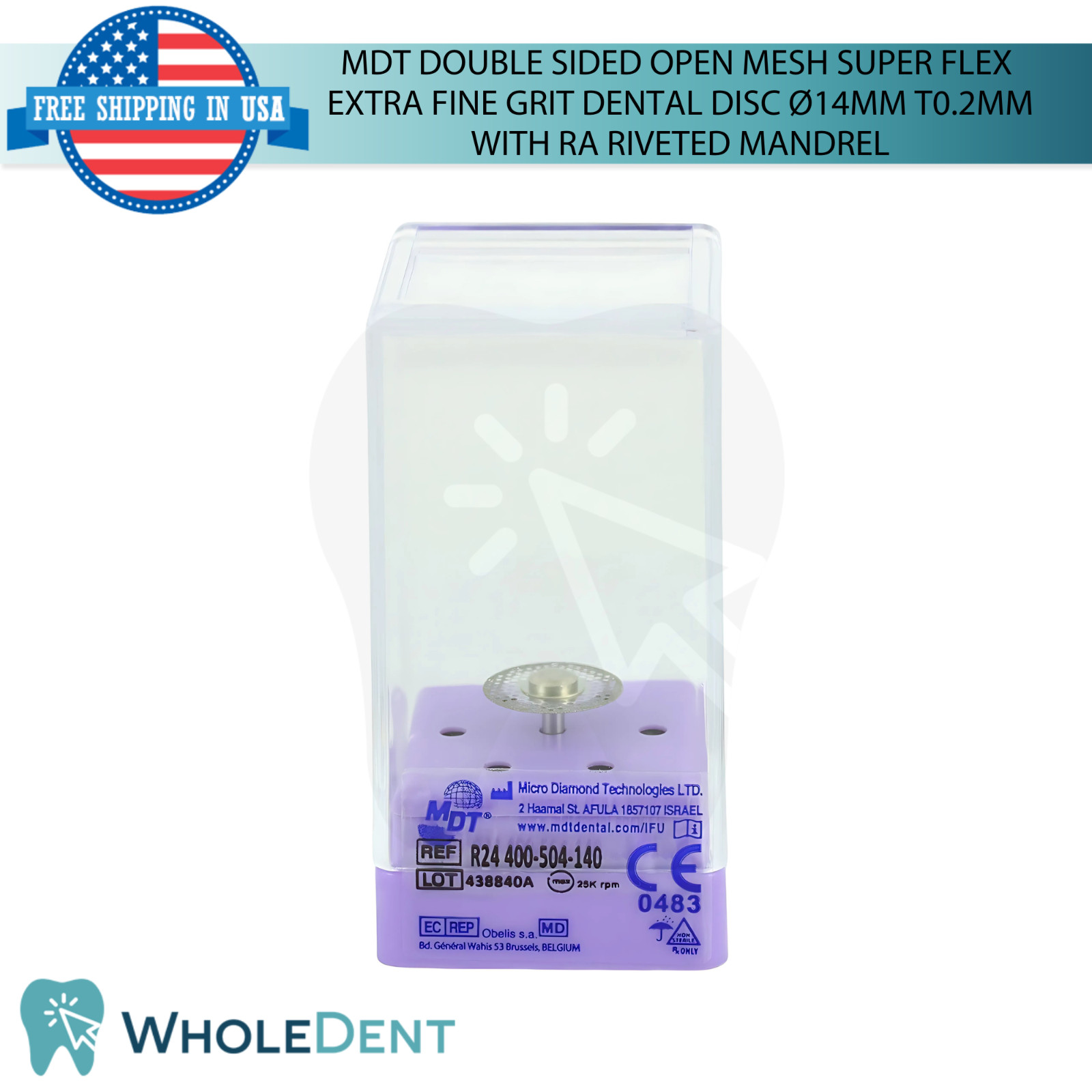 Double Sided Open Mesh Super Flex Extra Fine Grit Dental Lab Disc Ø14mm T0.2mm