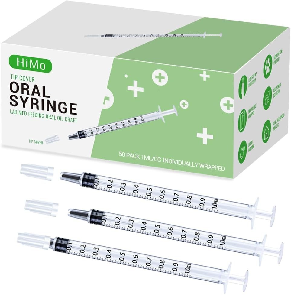 1ml Syringes without Needle – 50 Pack for Accurate Liquid Dispensing & Safety