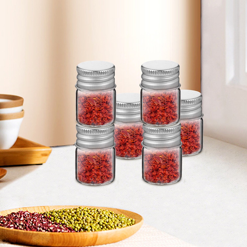 24 Pcs Mini Empty Glass Vials 5ml With Aluminum Caps For Sampling