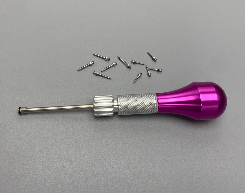 Dental Orthodontic Titanium Micro Implant Mini Screws Self-Drilling Fuchsia set