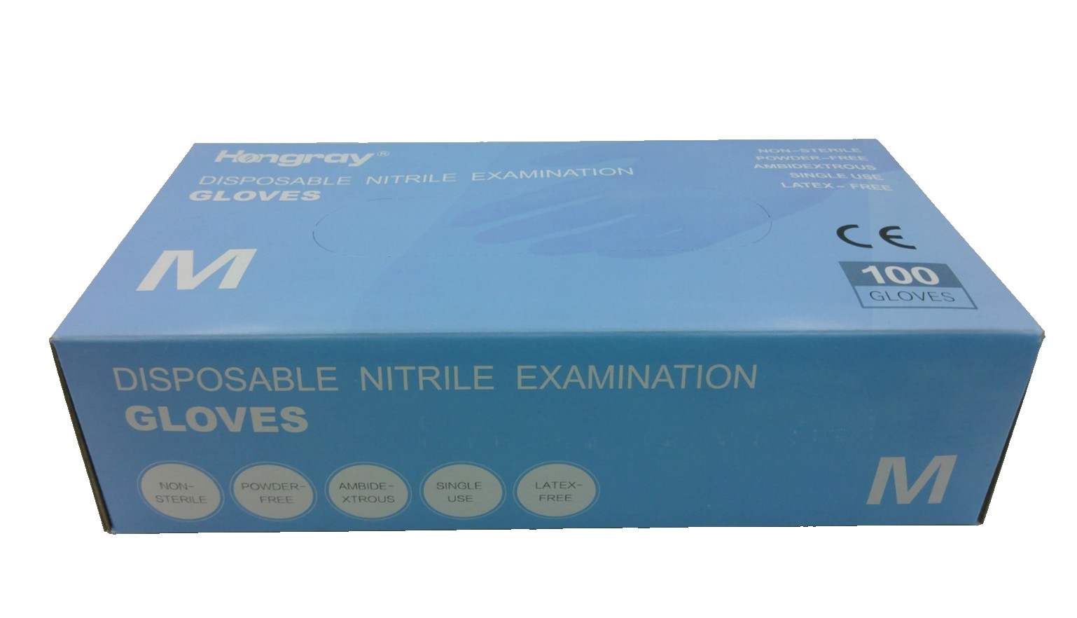 1000 Pcs Gloves Disposable Nitrile Power Free Size M (10 boxes/1 cases) New*