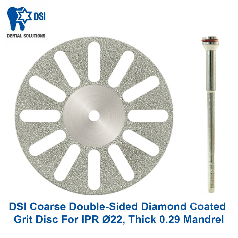 DSI Flexible Diamond Separator IPR Disk Ø22mm Double Sided Coarse Thick 0.29mm
