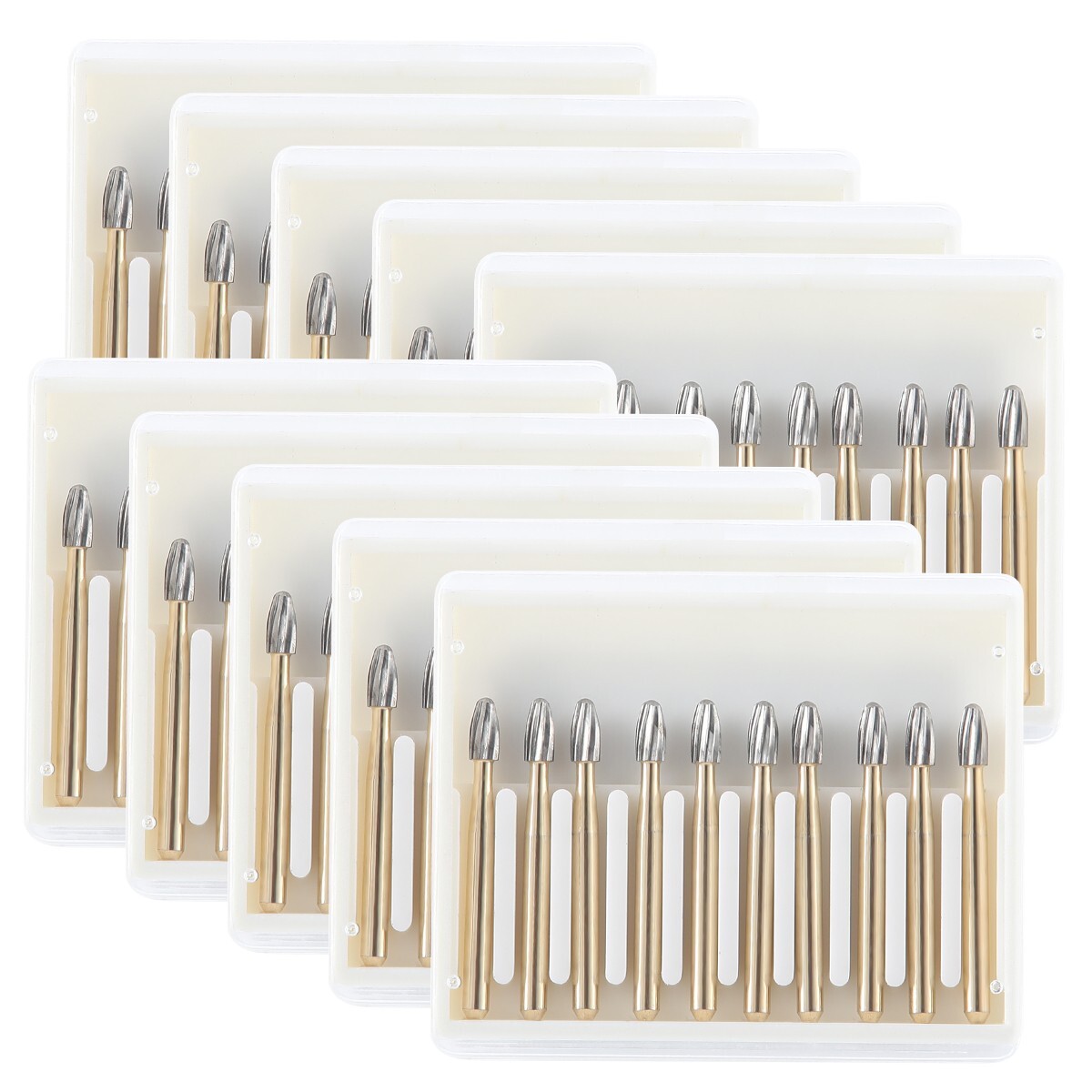 10 Box Orthodontic Dental Carbide Burs Bits Debonding Finishing Egg Head FG 7406
