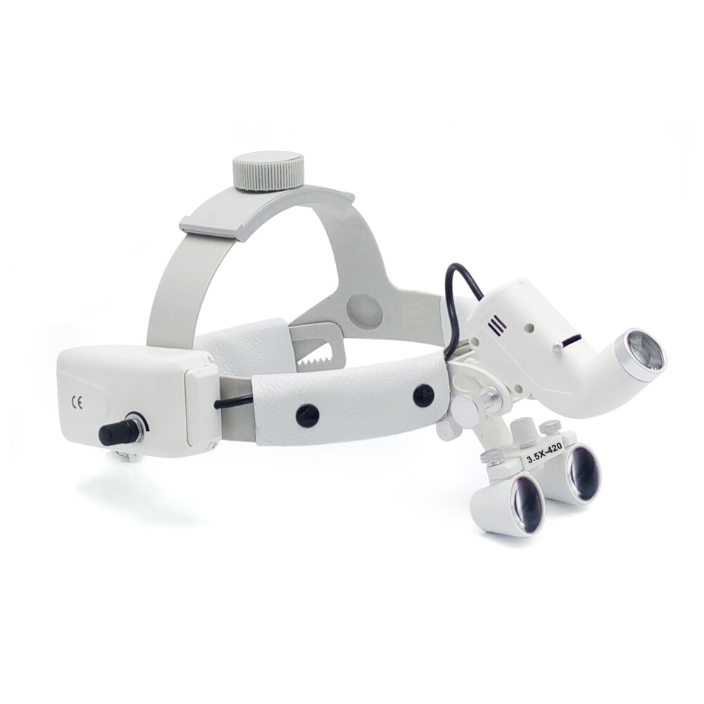 3.5X Dental Surgical Binocular Loupes Medical Headband Magnifier LED Headlight