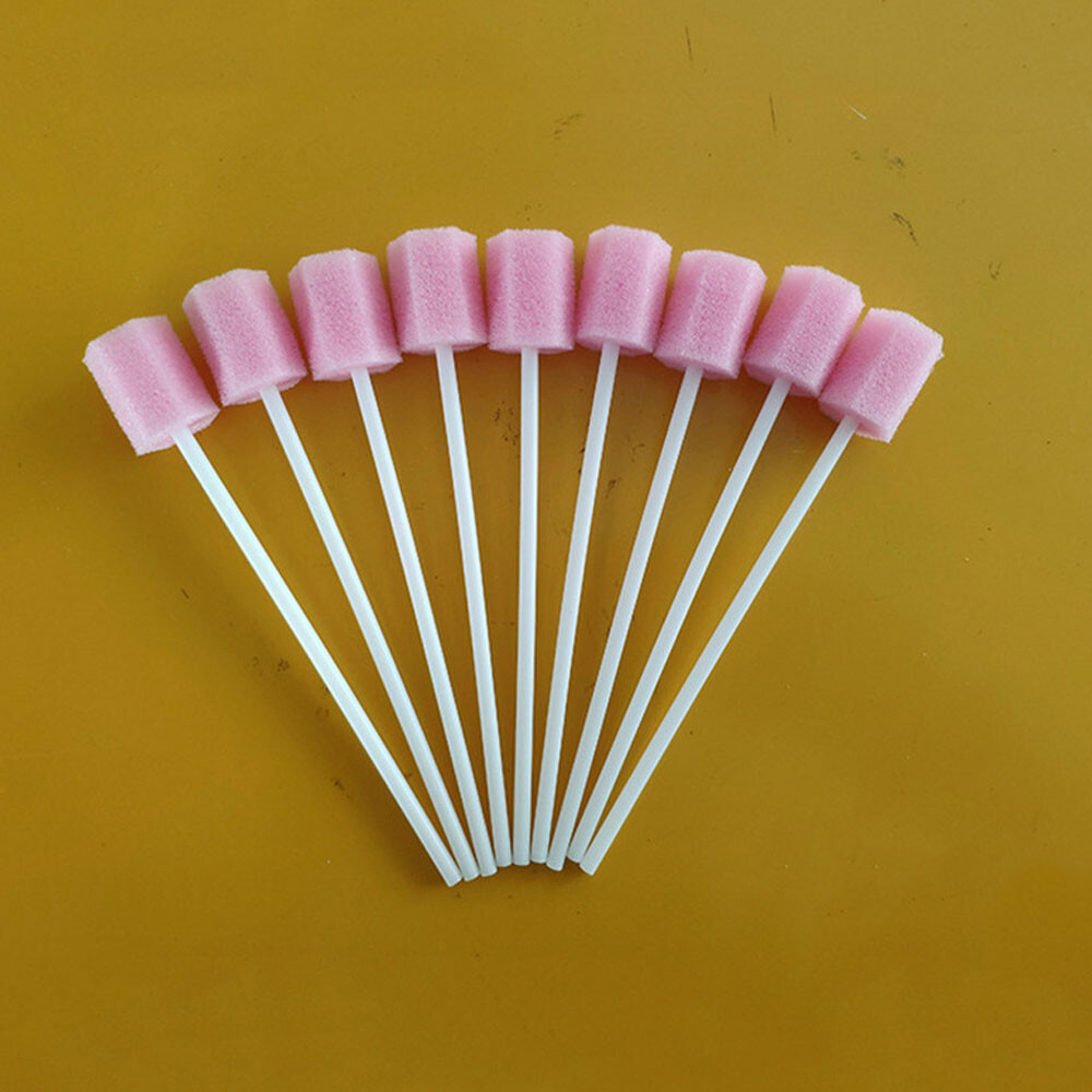 200/400Pcs Pink Disposable Oral Care Cleaning Sponge Sticks Dental Cleaning Tool