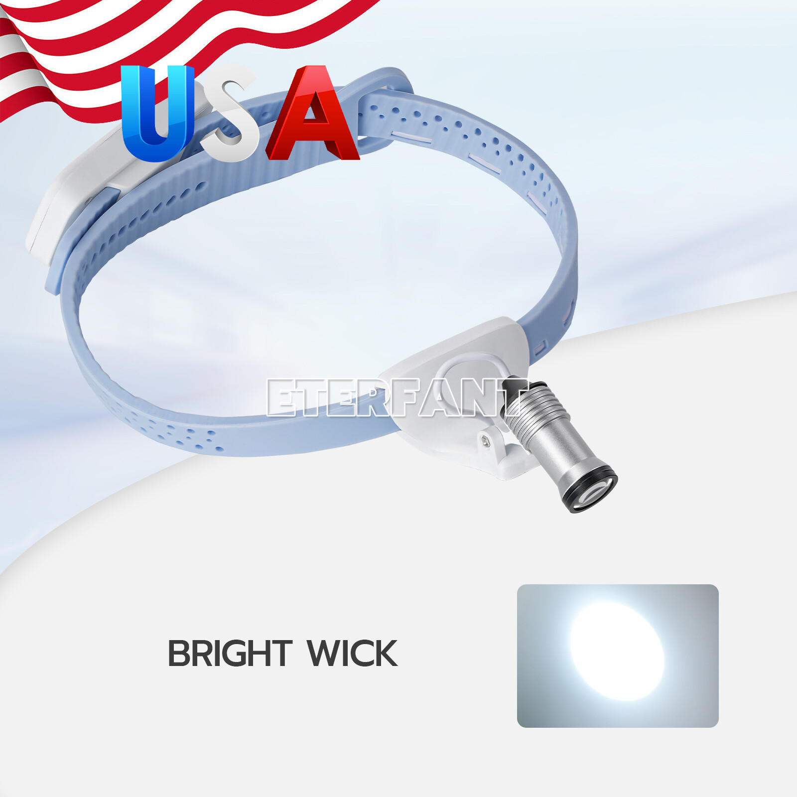 ETERFANT Dental 5W LED Lightweight Silicone Medical Headlamp Surgery Blue 5700K