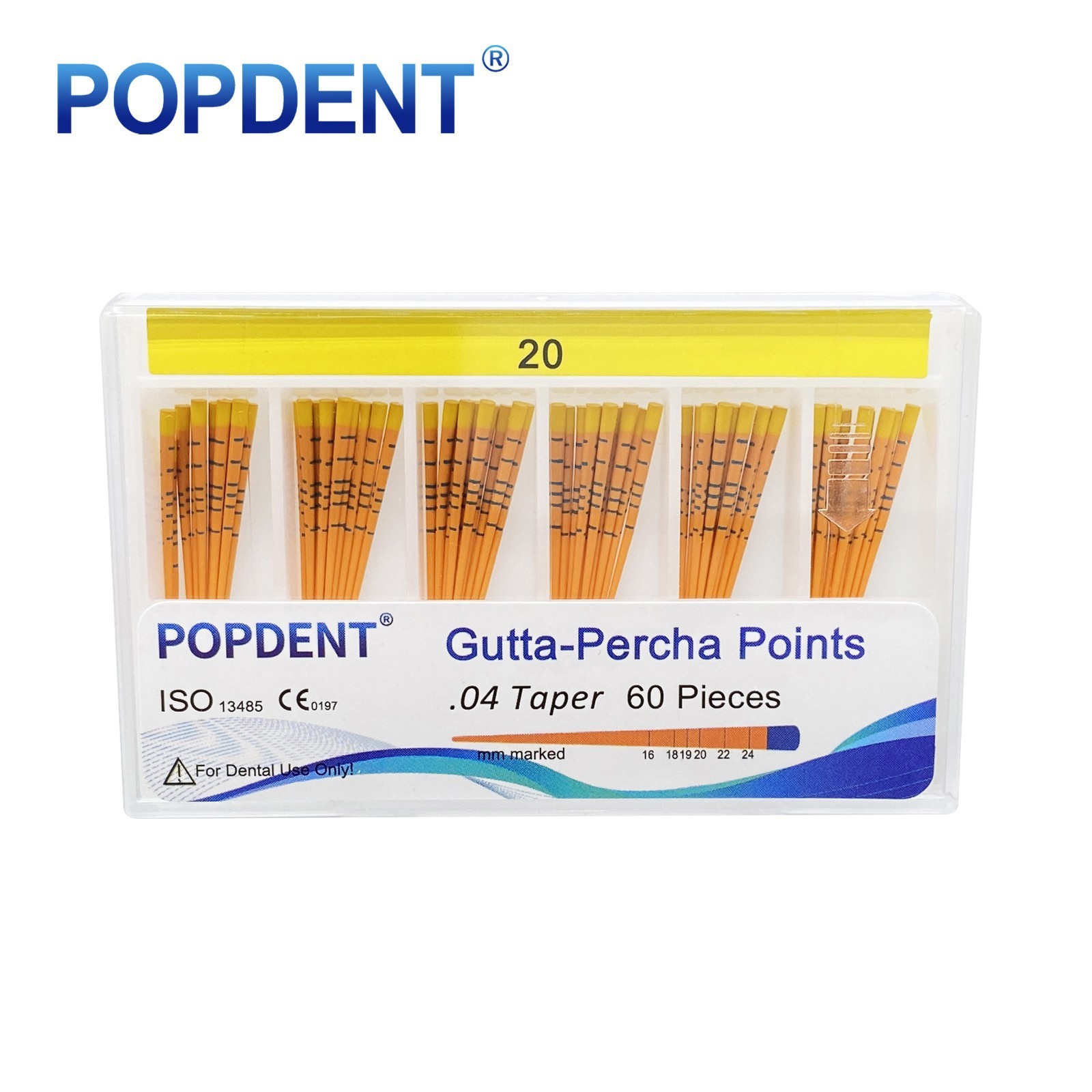 GUTTA PERCHA POINTS Taper 0.4 or 0.6, or Standart Taper, All Sizes Dental Meta