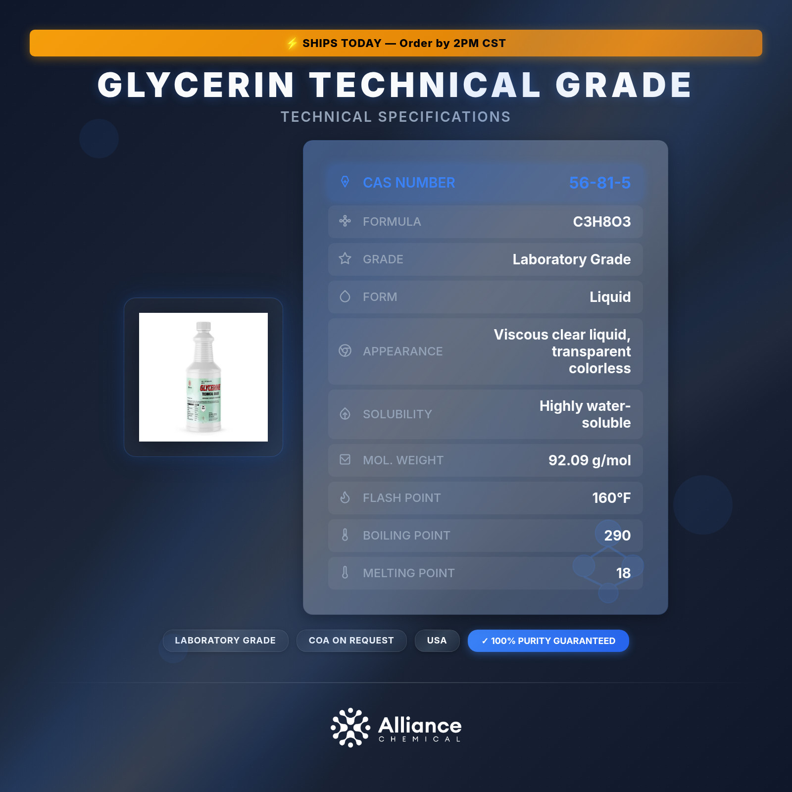 Glycerin Technical Grade – 1 Quart