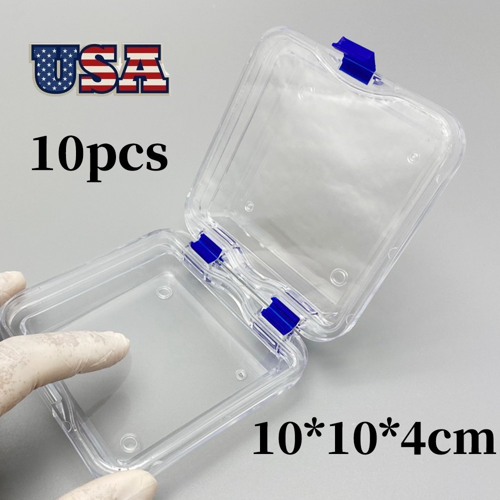 Dental Retainer Denture Storage Box Veneer Membrane Case Boxes 10*10*4cm USA