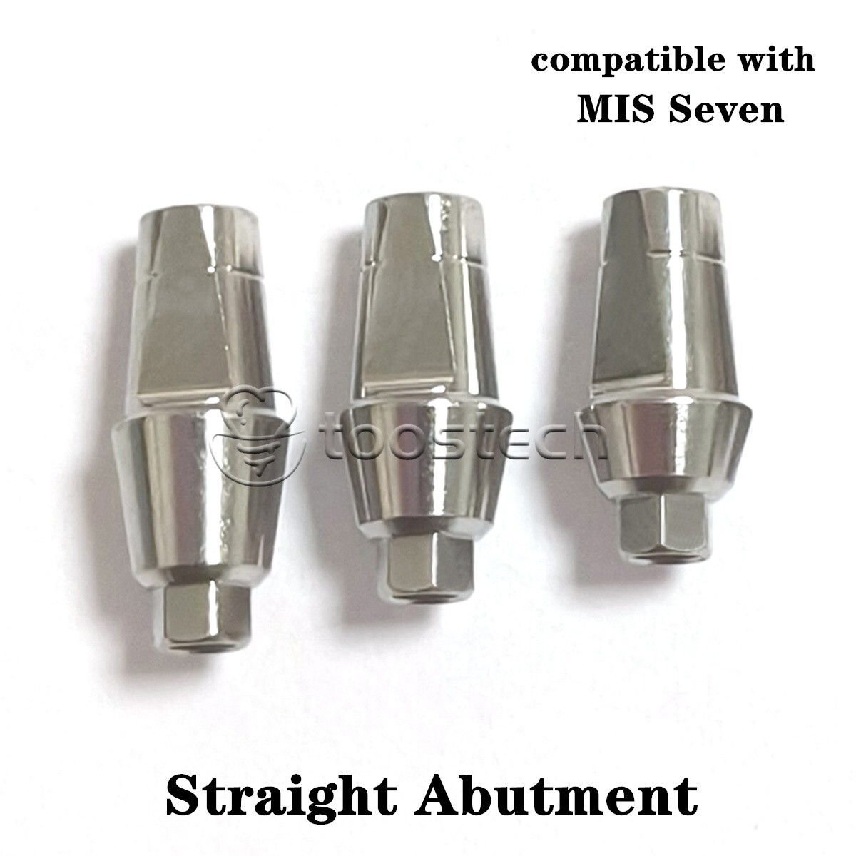 Titanium straight abutment compatible with M1S Seven Platform D4.8/5.5