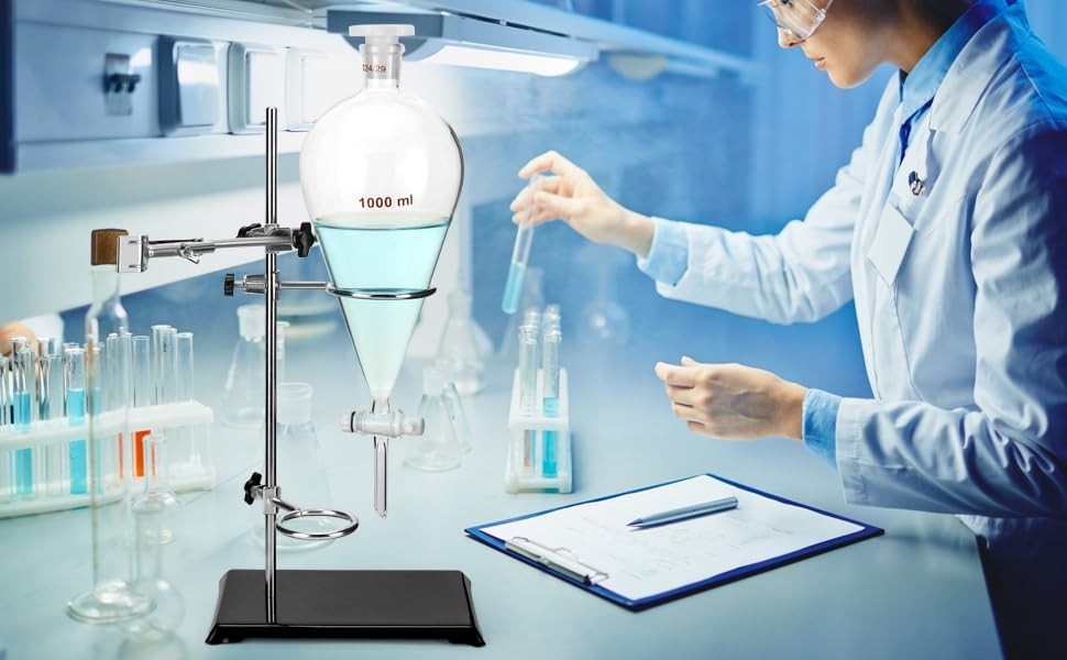 Complete Laboratory Titration Setup: 1000ml Funnel and Heavy Duty Support Rackt*