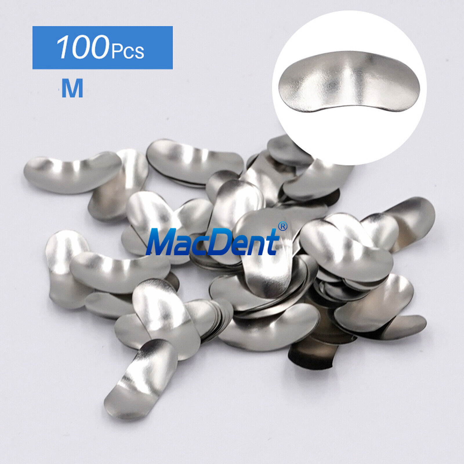 100×Dental Matrices Sectional Contoured Metal Soft Band Matrix Refill 50μm S/M/L