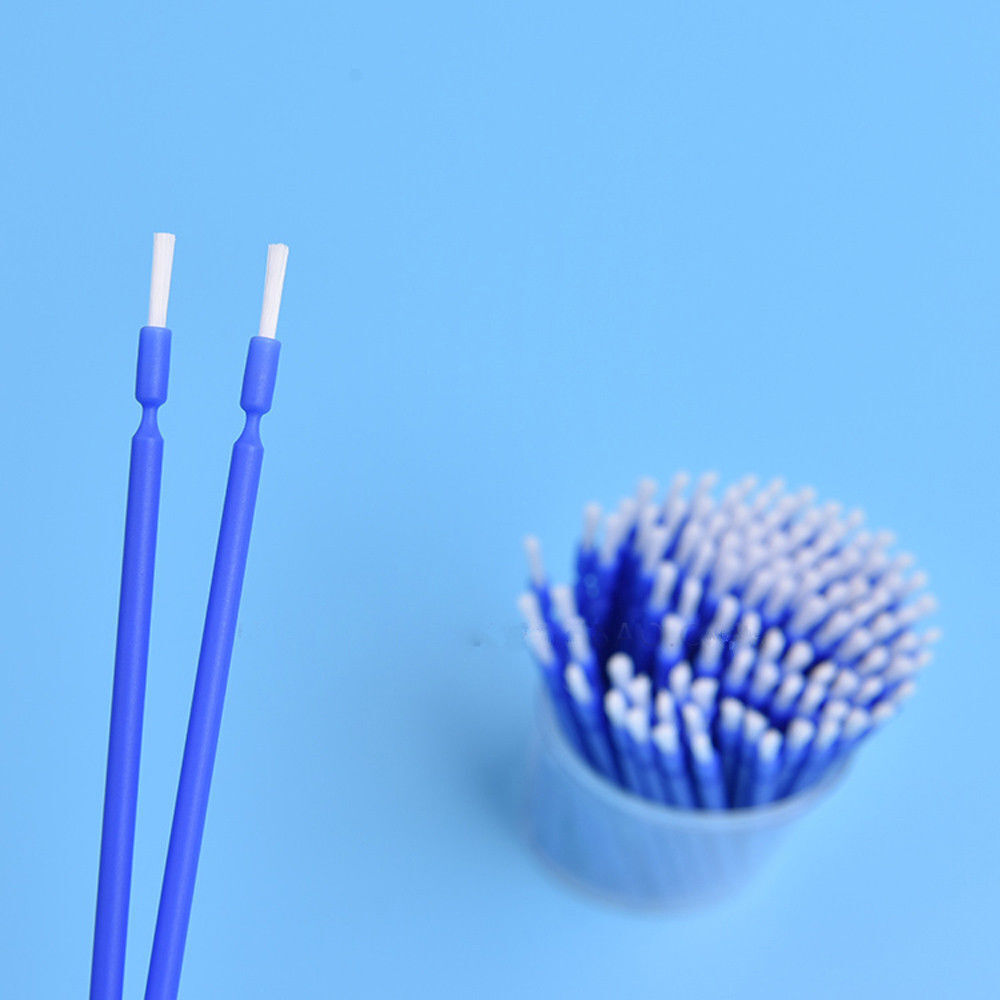 100Pcs/Bag Dental Micro Applicator Brush Bendable Long Shank Tips Pink/Blue