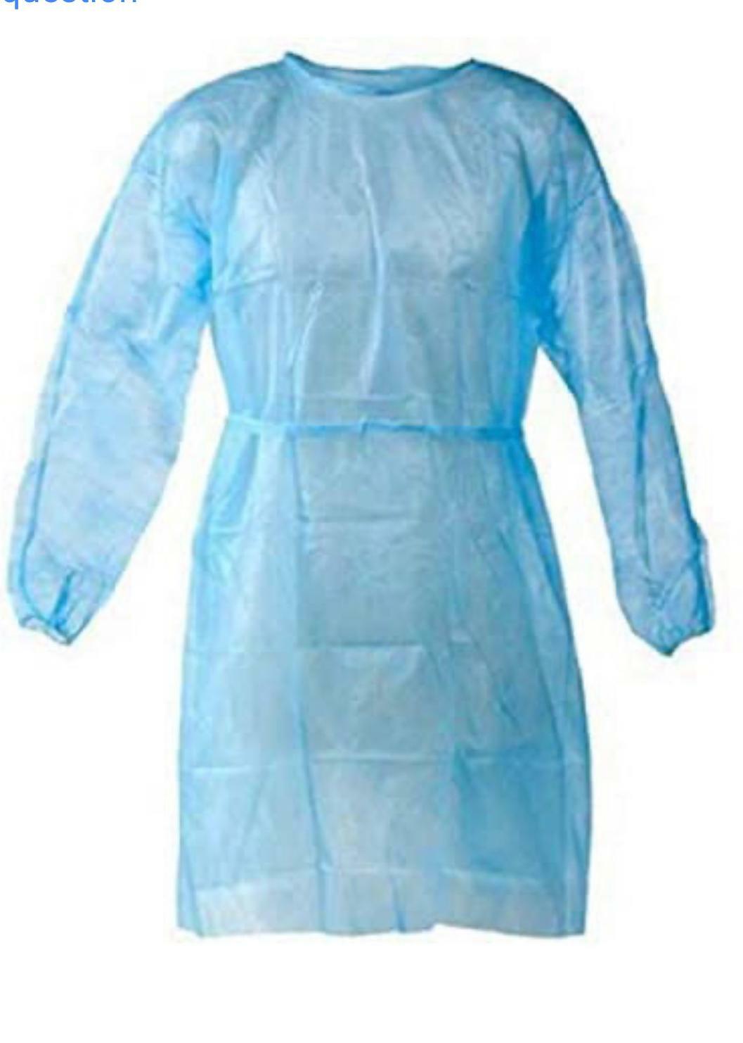 Disposable Isolation Gowns Blue With Elastic Cuff Dental-Medical 10/50/100 PACK