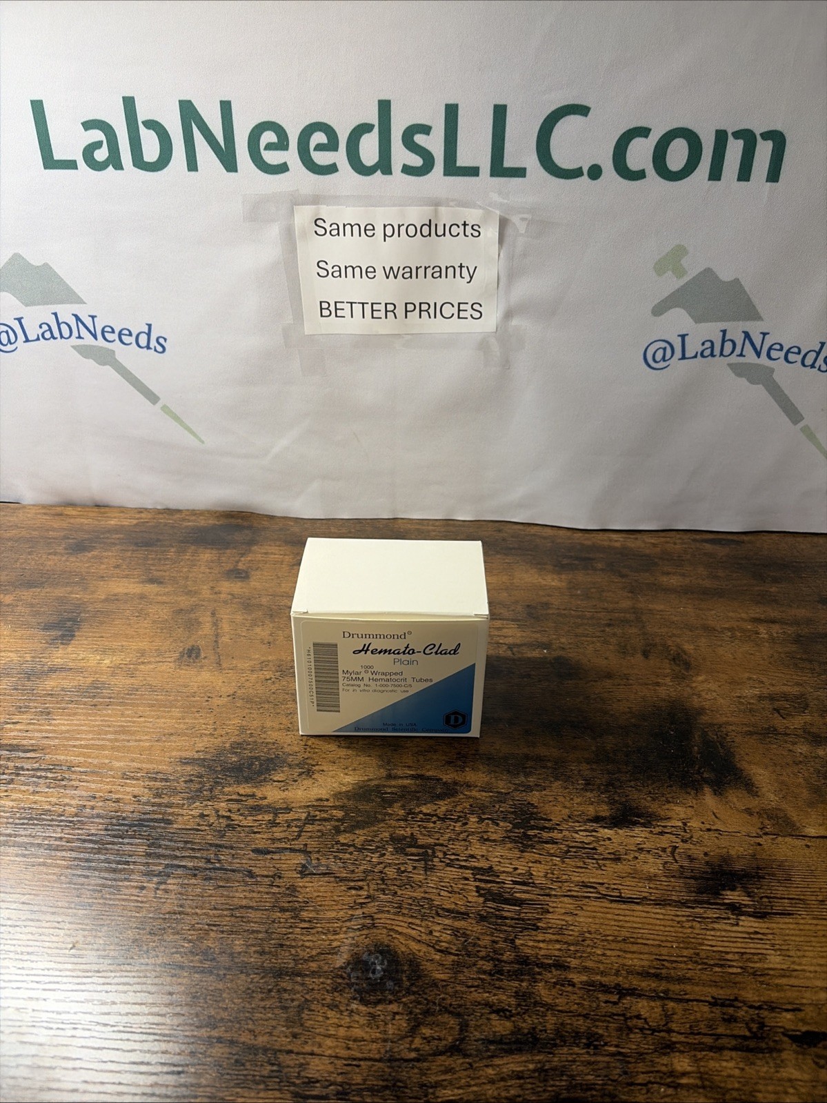 A pack of 5: Drummond 75mm HEMATOCRIT CAPILLARY TUBES 1-000-7500-C blue mylar