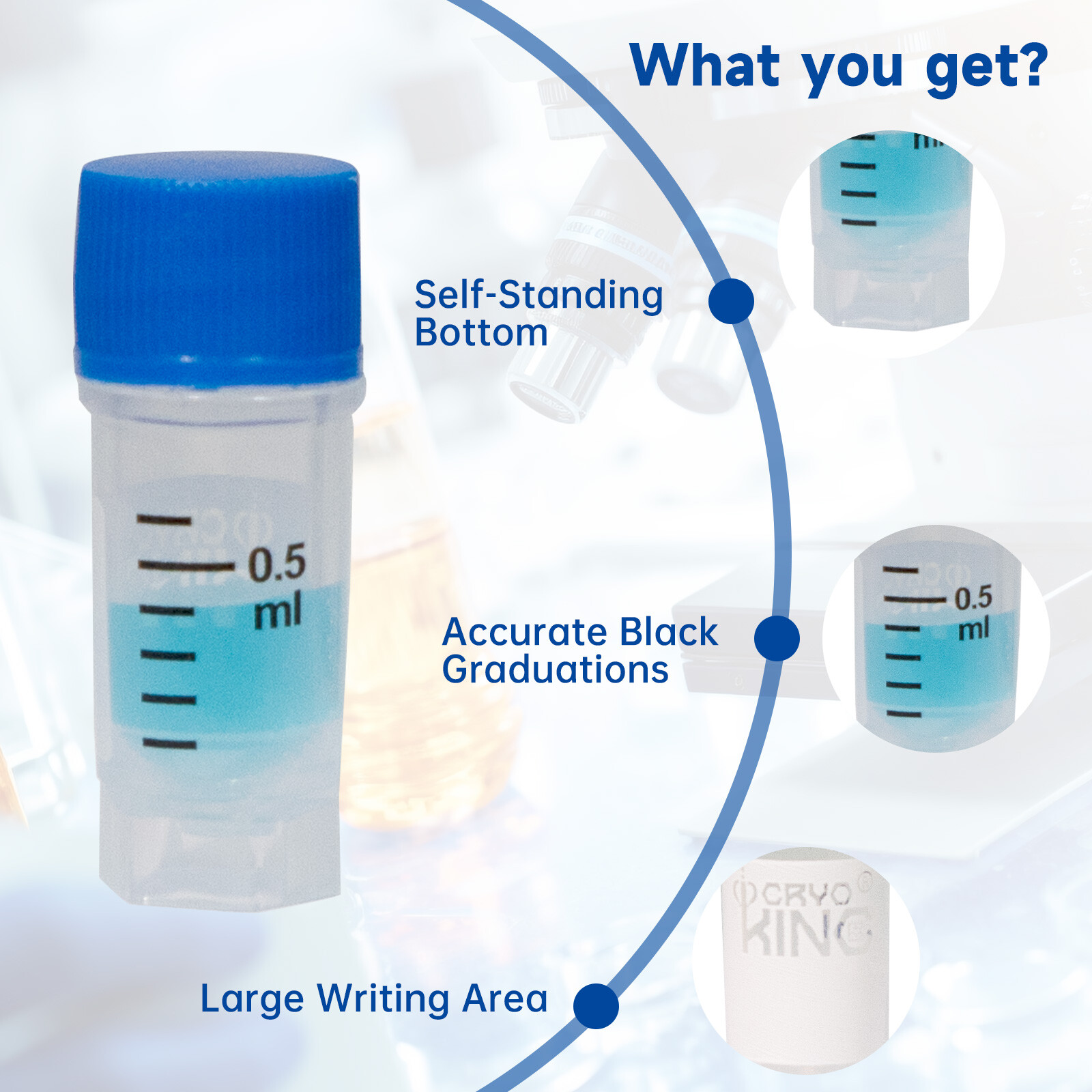 Cryogenic Vials- 0.5mL External Thread, without barcode, 25/Bag 500/Pk 1000/Cs