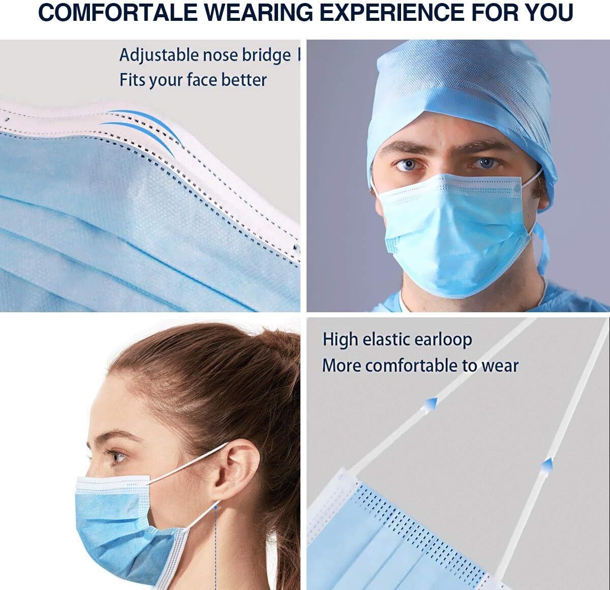 100pcs Face Mask Disposable Surgical Medical with Fancy Patterns for Adults Kids