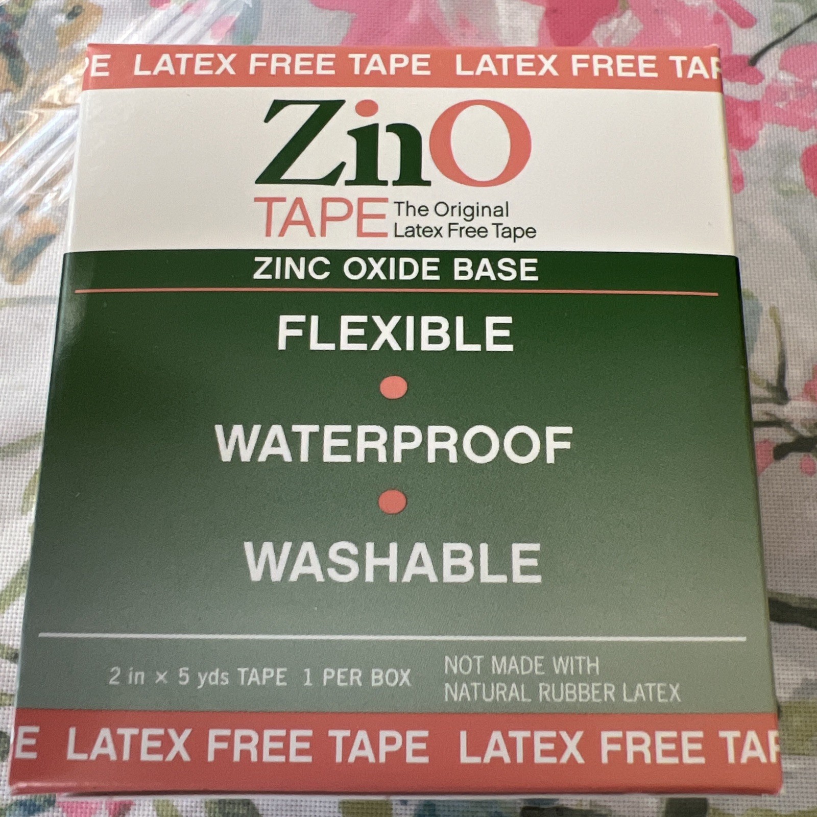 ZinO Zinc Oxide Tape Latex Free Flexiable, Waterproof, Washable »2 x 5 yds X1
