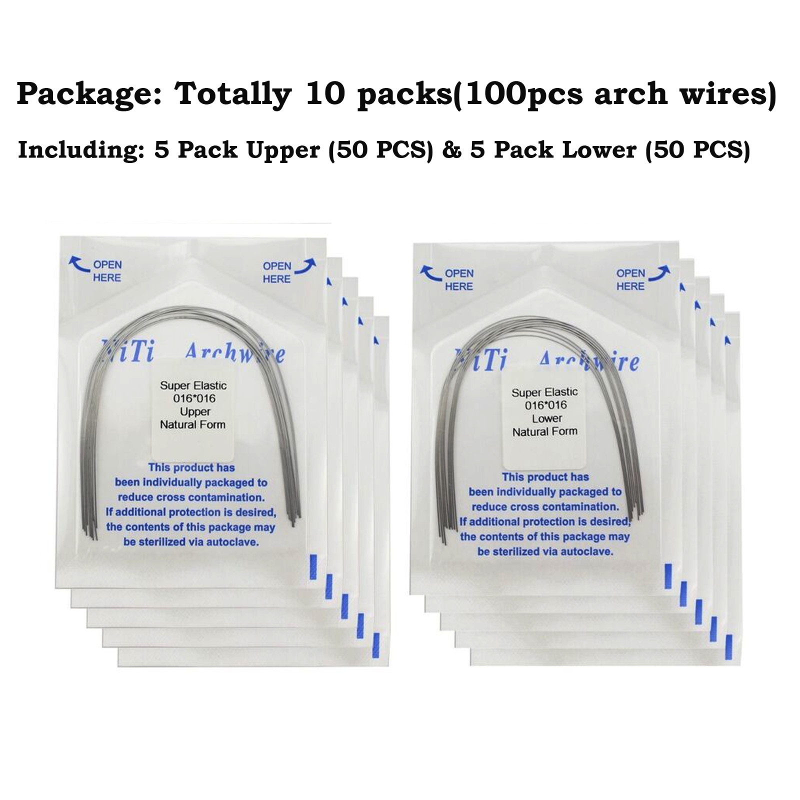 100pcs Orthodontic Arch Wire Round Rectangular Arcos Arch Wires Natural Form