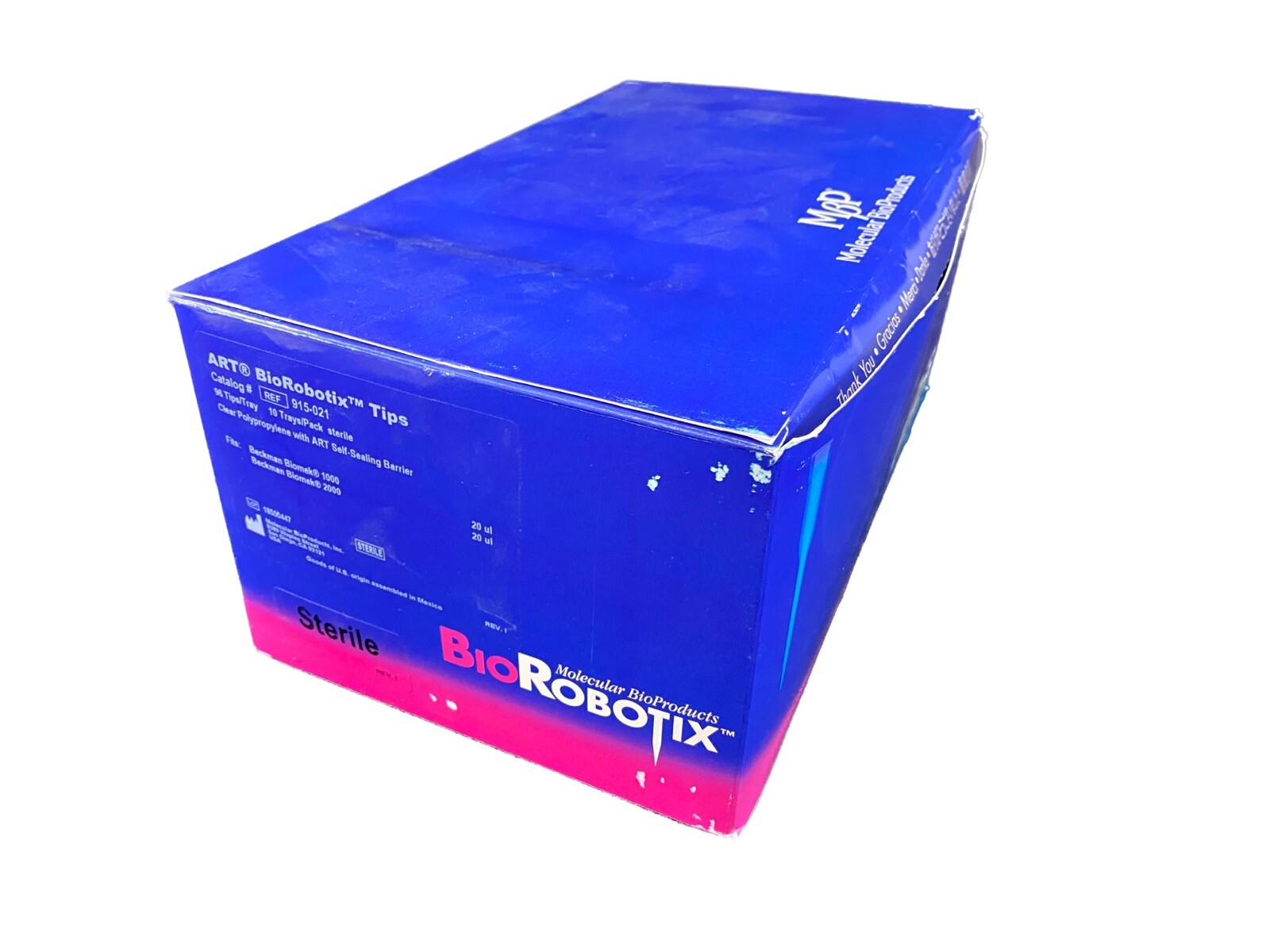MOLECULAR BIOPRODUCTS 20µL Racked Filtered ART BioRobotix Tips 915-021 (768/pk)