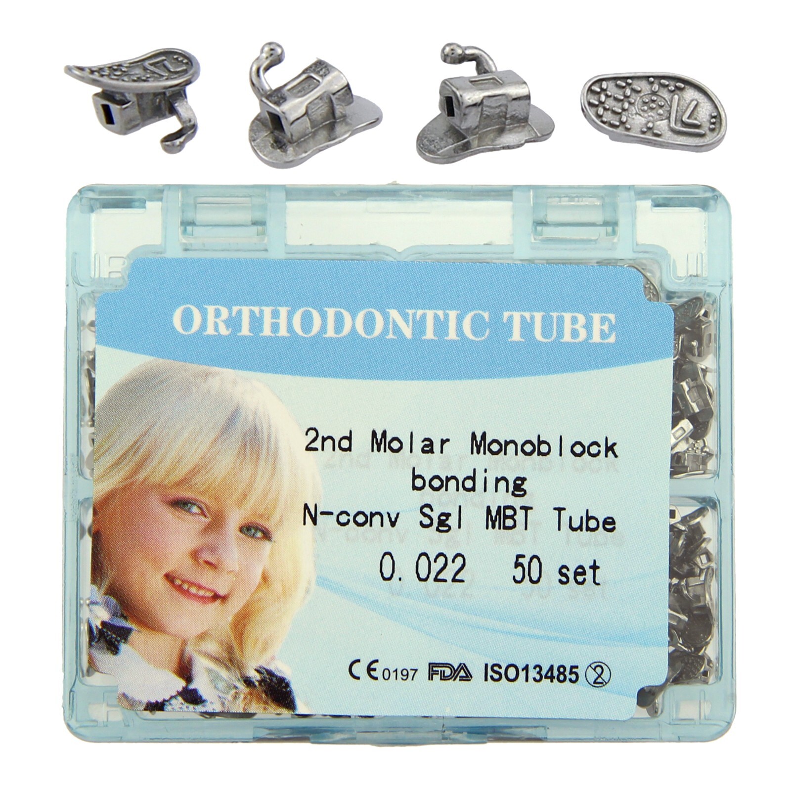 200pc Orthodontic Buccal Tubes Monoblock 2nd 1st Molar MBT Roth 022 UR UL LL LR
