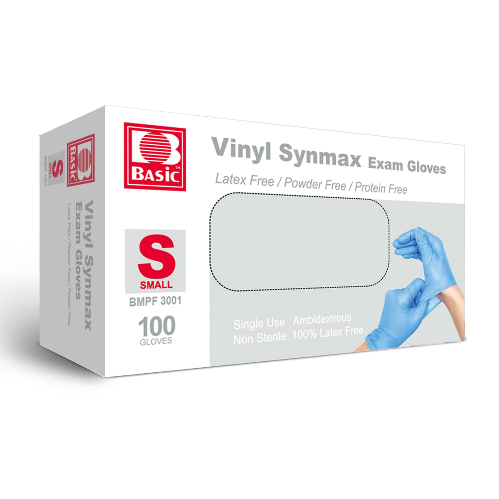 Blue Vinyl Exam Gloves Pack of 100 Latex Free Non Sterile Medical Use
