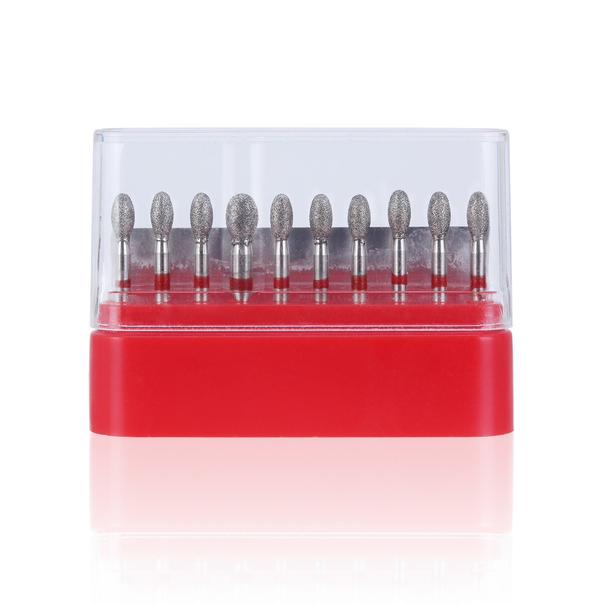 AZDENT Dental FG Diamond Bur Football Shape Egg Fine Grit Red High Speed