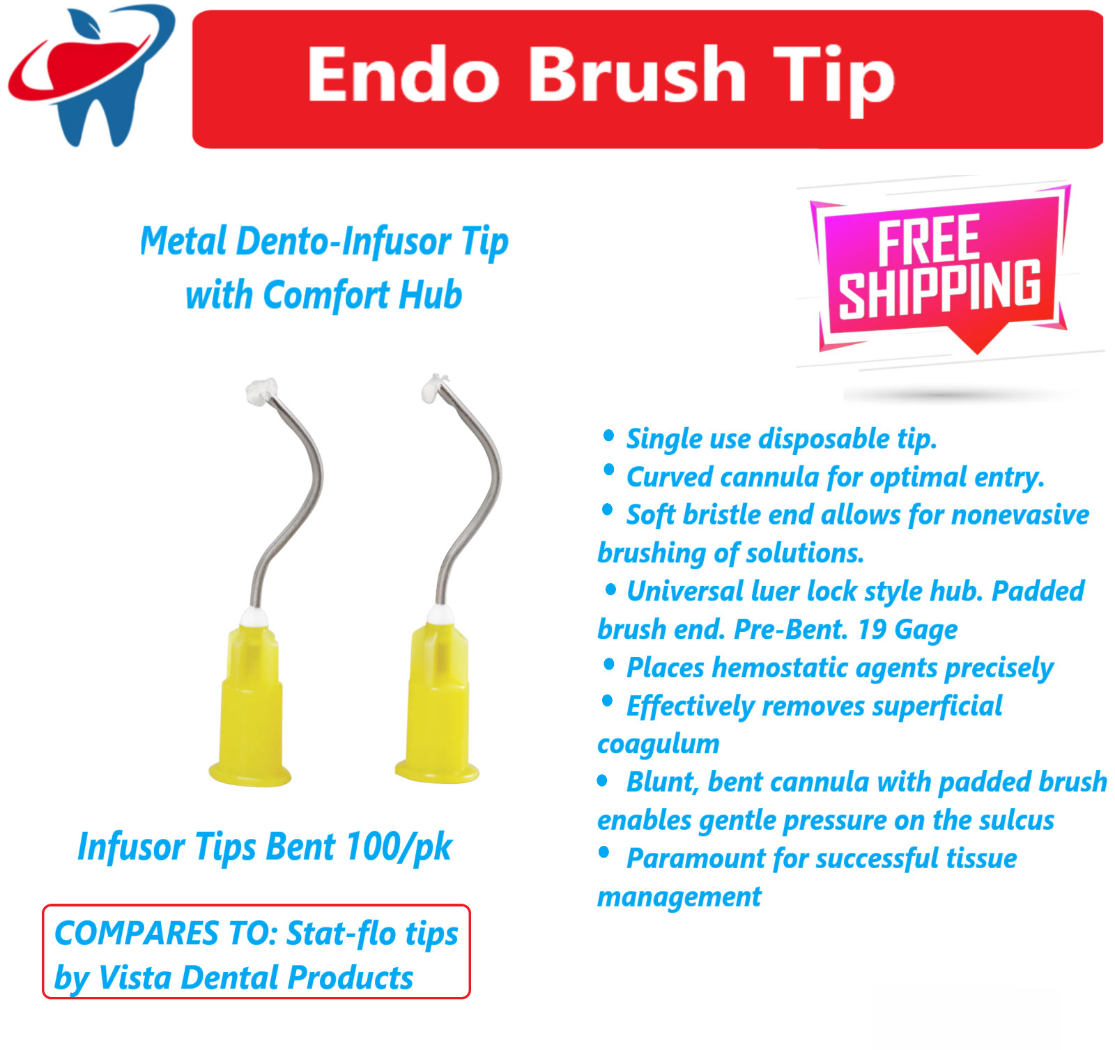 Dental Endo Capillary Tips Lock Black Micro Tip, Inspiral, Brush Delivery Tips